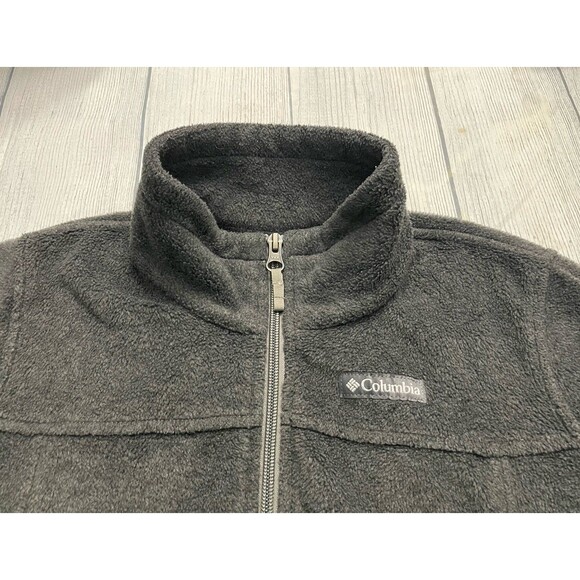 Columbia Grey Gray Bit Girl Fleece Zipper Jacket, Size Youth Medium, 10-12 - Picture 2 of 4